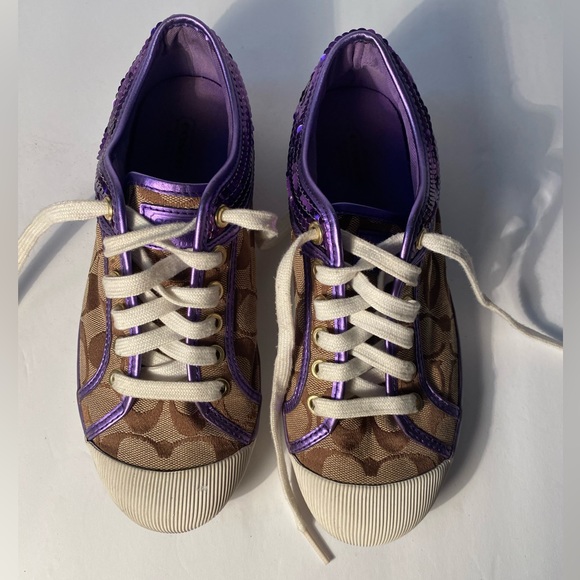 Coach sneakers with purple sequin trim - Picture 1 of 9
